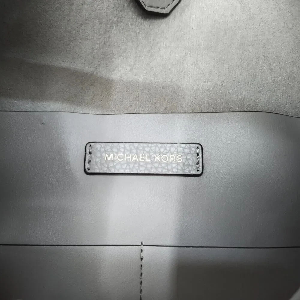 Michael Kors Junie Gray Pebbled Leather Hobo Shoulder Bag